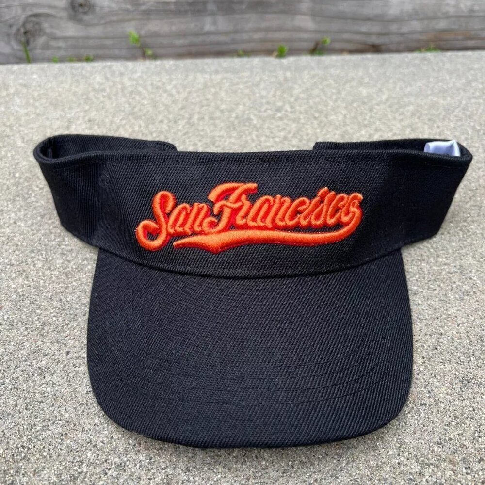 LANZA San Francisco Visor Hat Men's Embroidered Cap Adjustable Black Orange